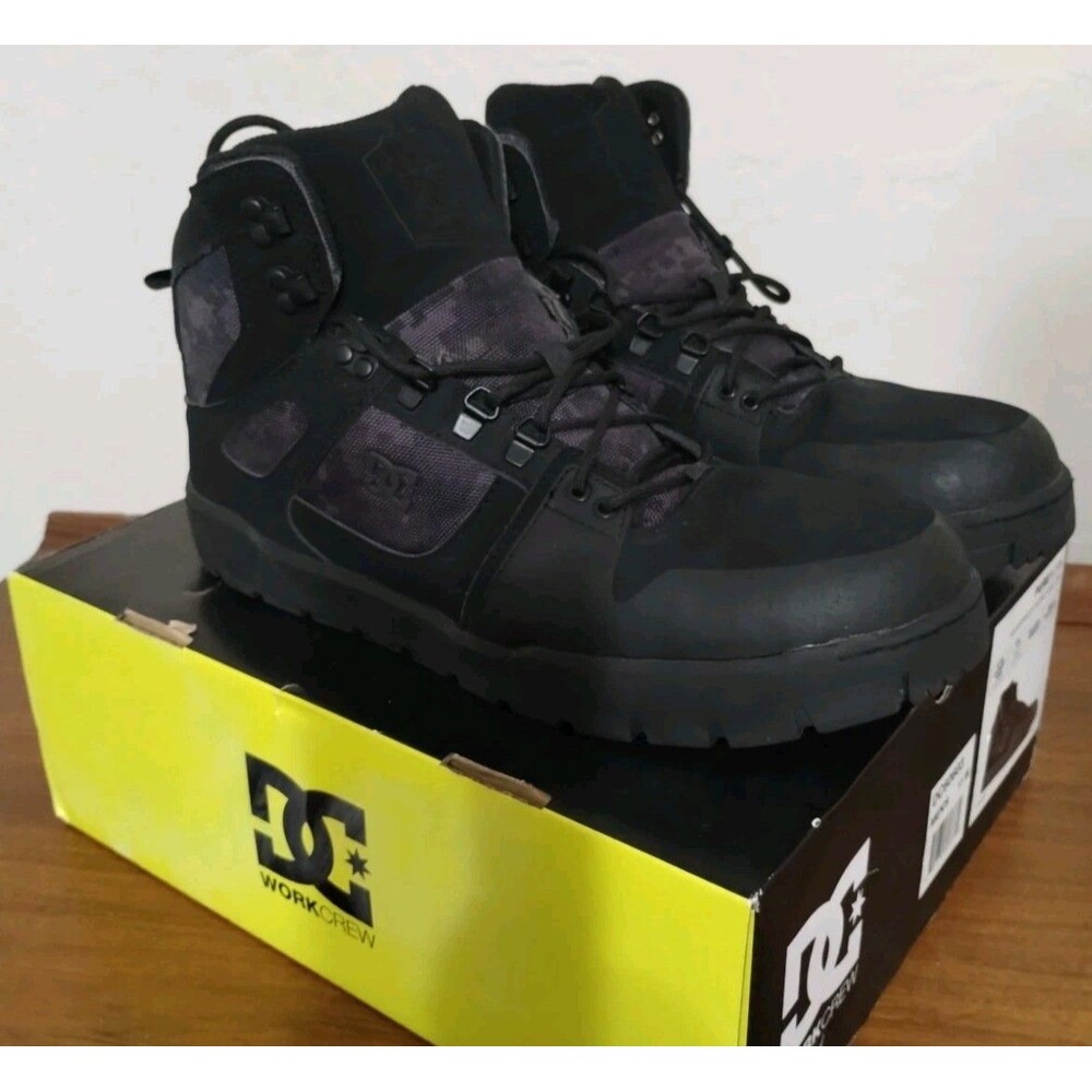 DC PURE Men's Black/Dark Gray Camo Composition Toe High-top Work Boots  Size 11W